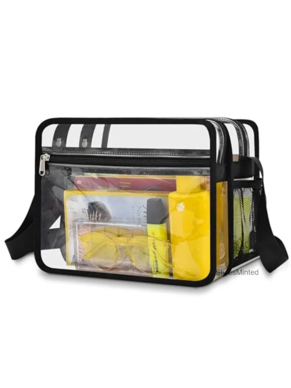 Clear Stadium Approved Messenger Bag, 2 Zipper Compartments, Adjustable Strap